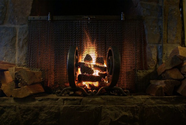 The main fireplace at Timberline Lodge, OR